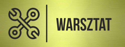 Przejdź do produktu TABLICZKA  Na Drzwi WARSZTAT Znak na drzwi Oznaczenie Złota Aluminium Piktogram