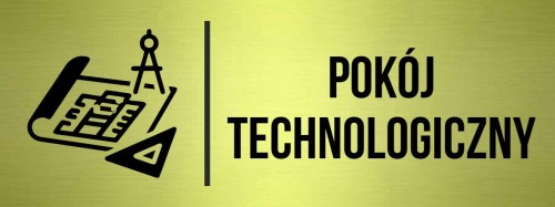 Przejdź do produktu TABLICZKA Na Drzwi Pokój technologiczny Znak na drzwi Oznaczenie Złota Aluminium