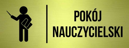 Przejdź do produktu TABLICZKA Na Drzwi  Pokój nauczycielski Znak na drzwi Oznaczenie Złota Aluminium