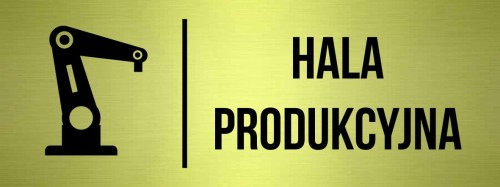Przejdź do produktu TABLICZKA Na Drzwi Hala produkcyjna Znak na drzwi Oznaczenie Złota Aluminium