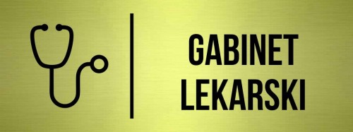 Przejdź do produktu TABLICZKA Na Drzwi Gabinet lekarski Znak na drzwi Oznaczenie Złota Aluminium