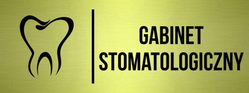 Przejdź do produktu TABLICZKA Na Drzwi Gabinet stomatologiczny Znak na drzwi Oznaczenie Złota Aluminium