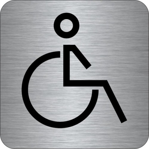 Przejdź do produktu TABLICZKA Na Drzwi Aluminium - Toaleta dla inwalidów, niepełnosprawnych na drzwi