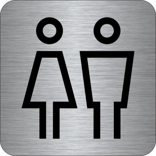 Przejdź do produktu TABLICZKA Na Drzwi Aluminium Piktogram - Toaleta WC Damsko Męska Srebrna na drzwi