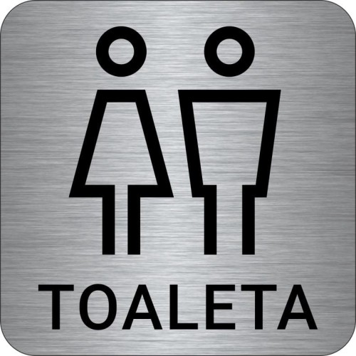 Przejdź do produktu TABLICZKA Na Drzwi Aluminium Piktogram- Toaleta damskomeska WC Srebrna na drzwi