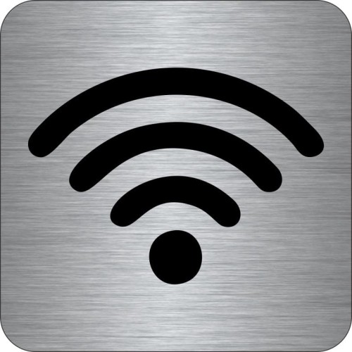 Przejdź do produktu TABLICZKA  Na Drzwi Aluminium Piktogram- Strefa Wi-Fi Srebrna