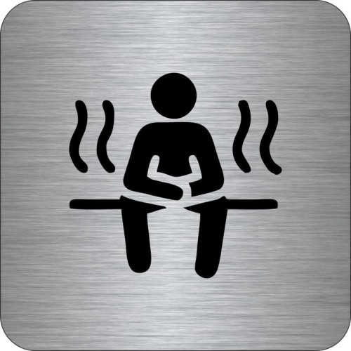 Przejdź do produktu TABLICZKA Na Drzwi Aluminium Piktogram- Sauna Srebrna Znak Oznaczenie na drzwi