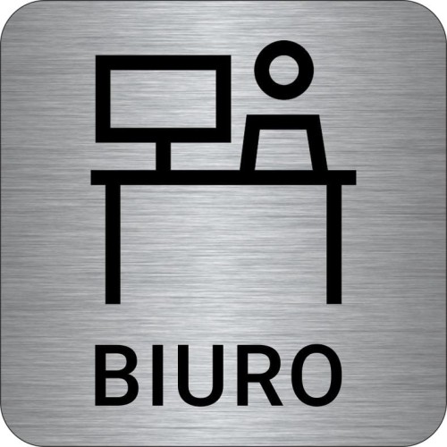 Przejdź do produktu TABLICZKA Na Drzwi Aluminium Piktogram- Biuro Srebrna Znak oznaczenie na drzwi