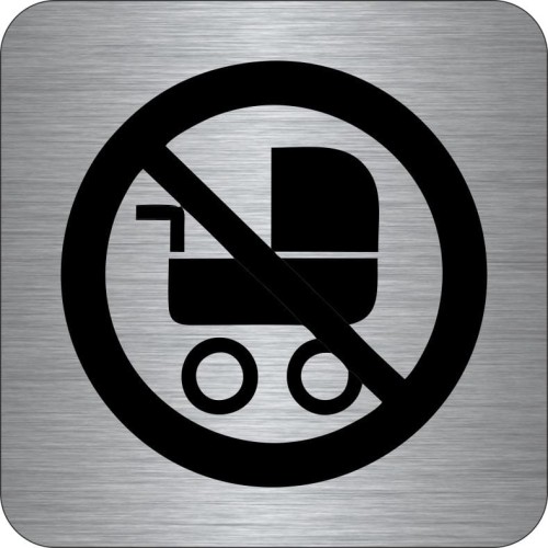 Przejdź do produktu TABLICZKA Na Drzwi Aluminium Piktogram- Zakaz wejścia z wózkami Znak na drzwi