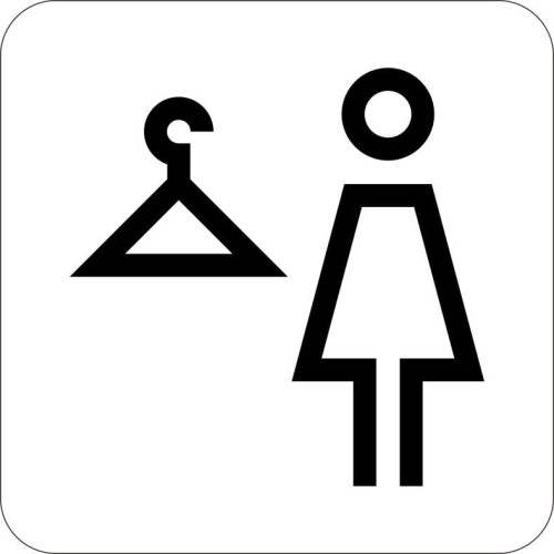 Przejdź do produktu TABLICZKA Na drzwi Aluminium Piktogram Szatnia Damska Biała Znak Oznaczenie na drzwi