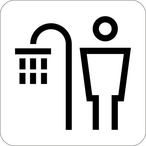 Przejdź do produktu TABLICZKA Na Drzwi Aluminium Piktogram- Prysznic Męski Biała Znak Oznaczenie