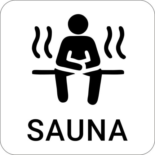 Przejdź do produktu TABLICZKA Na Drzwi Aluminium Piktogram- Sauna Biała Znak Oznaczenie na drzwi