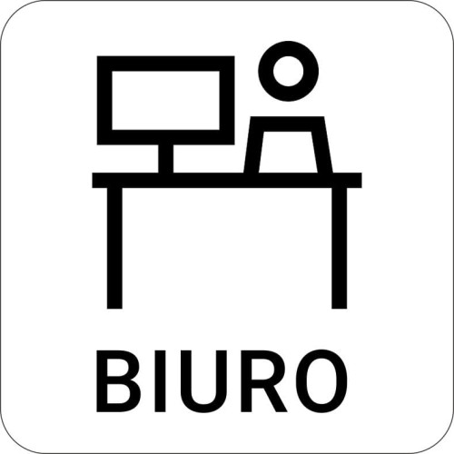 Przejdź do produktu TABLICZKA Na Drzwi Aluminium Piktogram- Biuro Biała Znak Oznaczenie na drzwi