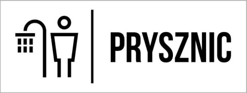 Przejdź do produktu TABLICZKA Na Drzwi Biała Prysznic Męski Aluminium Piktogram na drzwi znak oznaczenie
