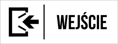 Przejdź do produktu TABLICZKA na drzwi Biała WEJŚCIE Aluminium Piktogram Znak Oznaczenie na drzwi