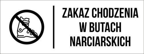 Przejdź do produktu TABLICZKA Na Drzwi Biała Zakaz wczodzenia w butach narciarskich Piktogram