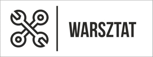 Przejdź do produktu TABLICZKA Na Drzwi  Biała Warsztat Piktogram Aluminium Znak Oznaczenie na drzwi