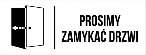 Przejdź do produktu TABLICZKA Biała Na Drzwi Prosimy Zamykać Drzwi Aluminium