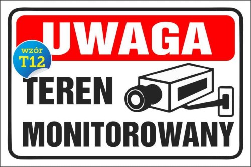 Przejdź do produktu TABLICZKA - Teren MONITOROWANY Znak kamera, Monitoring 20x30cm PCV 5mm