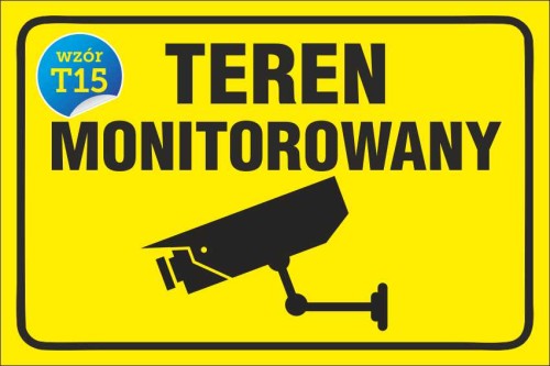 Przejdź do produktu TABLICZKA - Teren MONITOROWANY Znak kamera, Monitoring 20x30cm PCV 5mm