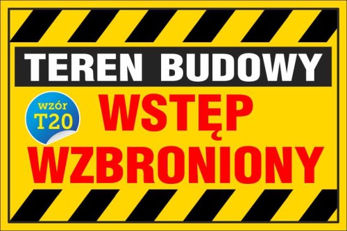 Przejdź do produktu TABLICZKA - TEREN BUDOWY 20x30 PCV 5mm