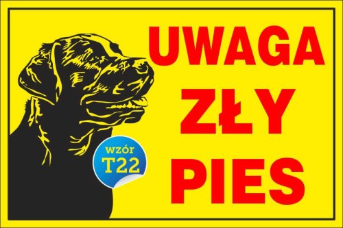 Przejdź do produktu TABLICZKA - ZŁY PIES 20x30 PCV 5mm