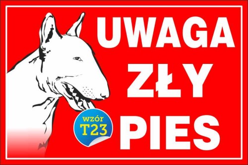 Przejdź do produktu TABLICZKA - ZŁY PIES 20x30 PCV 5mm