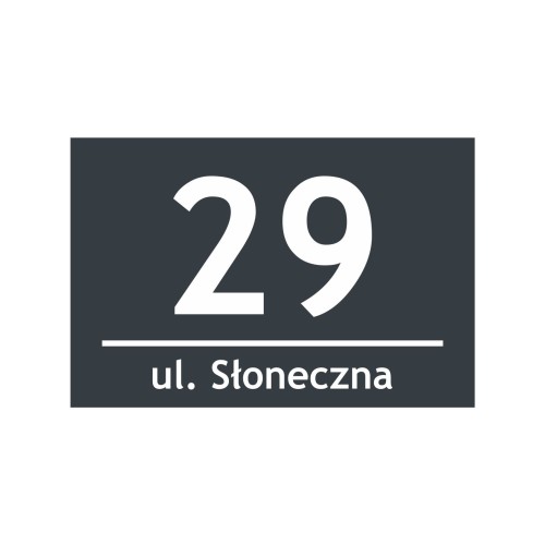 Przejdź do produktu Tabliczka adresowa 30x20 numer domu ANTRACYT Nierdzewna tablica z numerem domu