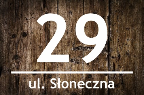 Przejdź do produktu Tabliczka adresowa Drewno 30x20 numer domu  Aluminiowa  tablica z numerem domu 