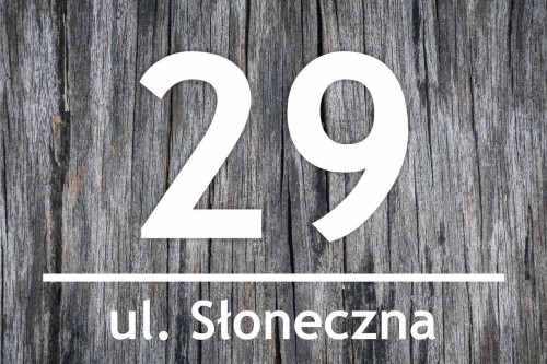 Przejdź do produktu Tabliczka adresowa Drewno 30x20 numer domu  Aluminiowa  tablica z numerem domu 