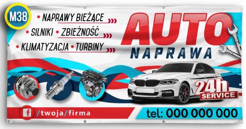 Przejdź do produktu Baner Reklamowy Auto Naprawa 24h Auto Service