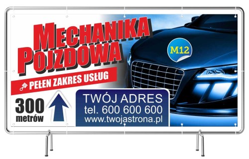 Przejdź do produktu Baner Reklamowy Mechanika Pojazdowa Pełen Zakres Mechanik
