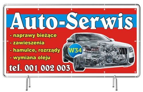 Przejdź do produktu Baner Reklamowy Auto Serwis Wymiana Oleju Bieżące Naprawy