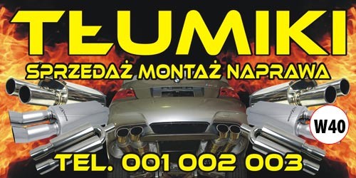 Przejdź do produktu Baner Reklamowy Tłumiki Sprzedaż