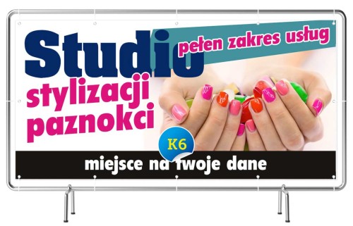 Przejdź do produktu Baner Reklamowy Studio Pielęgnacji Paznokci Pełen Zakres Usług 