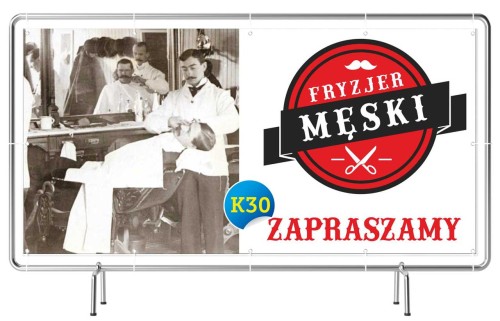 Przejdź do produktu Baner Reklamowy Fryzjer Męski Zapraszamy