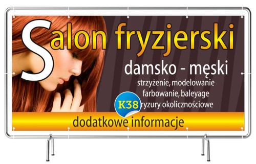Przejdź do produktu Baner Reklamowy Salon Fryzjerski Damsko męski 