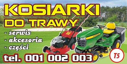 Przejdź do produktu Baner Reklamowy Kosiarki Do Trawy Sprzedaż Akcesoria Części