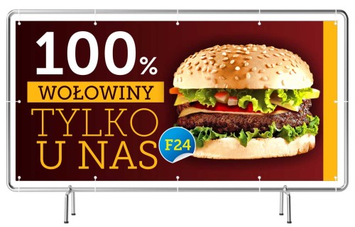 Przejdź do produktu Baner Reklamowy Burger 100% Wołowiny