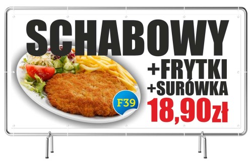 Przejdź do produktu Baner Reklamowy Schabowy Frytki Surówka Obiady