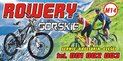 Przejdź do produktu Baner Reklamowy Rowery Górskie 