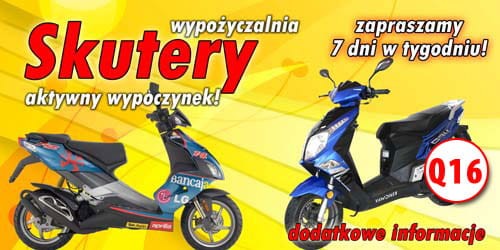 Przejdź do produktu Baner Reklamowy Skutery Wypożyczalnia 7 Dni W Tygodniu