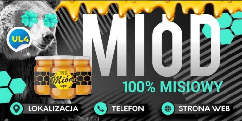 Przejdź do produktu Baner Reklamowy Miód 100% Misiowy