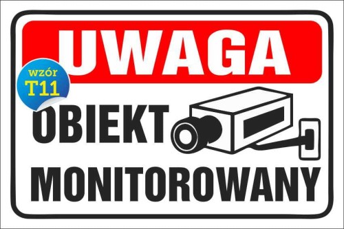 Przejdź do produktu Naklejka - Obiekt MONITOROWANY Znak kamera, monitoring 20x30 PCV 5mm