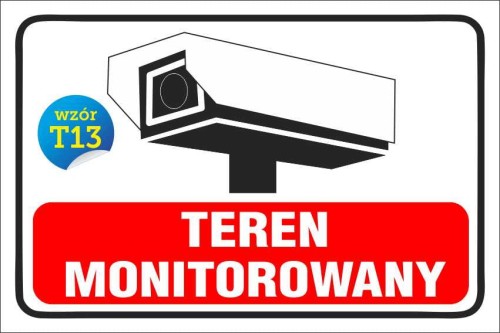 Przejdź do produktu Naklejka - Teren MONITOROWANY Znak kamera, Monitoring 20x30 PCV 5mm