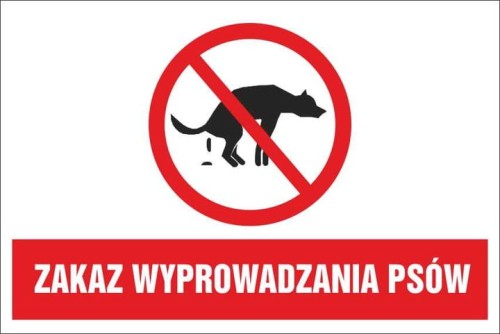 Przejdź do produktu Naklejka - Zakaz wyprowadzania psów 20x30 PCV 