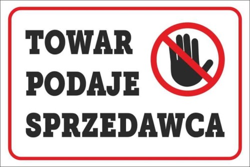 Przejdź do produktu Naklejka - Towar podaje sprzedawca 20x30cm - PCV 5mm Do sklepu