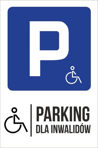 Przejdź do produktu Tabliczka Parkingowa Parking Dla Niepełnosprawnych PCV 5mm