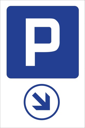 Przejdź do produktu Tabliczka Parkingowa Kierunek Parkingu PCV 5mm 