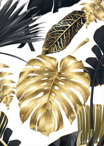 Przejdź do produktu Monstera złota Plakat Plakaty B2 70x50cm Papier200